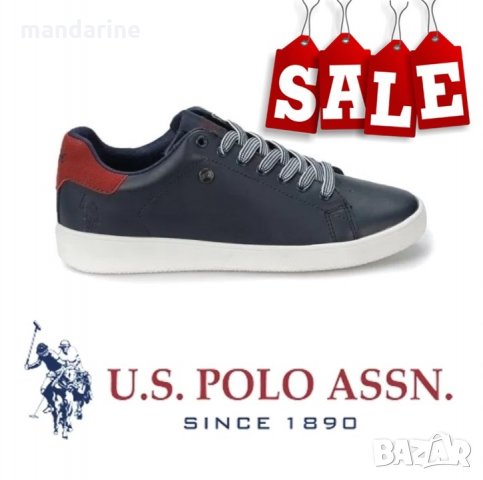 ПРОМО 🍊 U.S. POLO® № 38 🍊 Оригинални кожени спортни обувки DARK BLUE & RED нови с кутия, снимка 8 - Дамски ежедневни обувки - 26727164