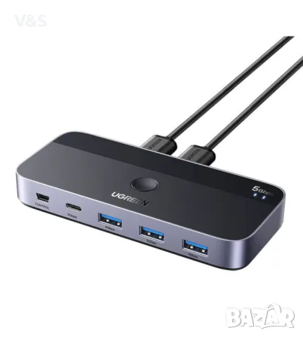 Суич Ugreen CM662 USB 3.0 Switch 2-in-4 Switch + 2x USB-A кабел - черен, снимка 9 - Други - 48648138