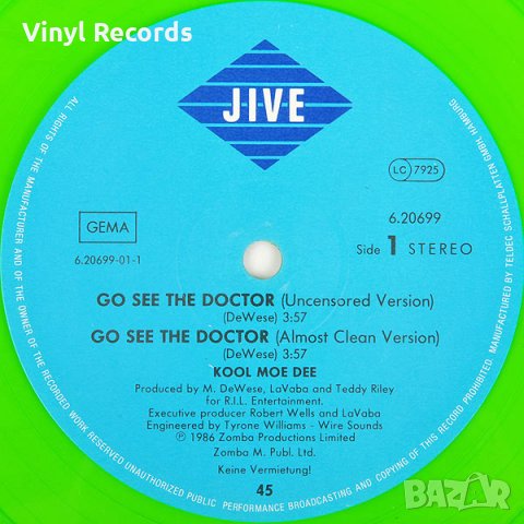 Kool Moe Dee ‎– Go See The Doctor, Vinyl, 12", 45 RPM, Maxi-Single, снимка 3 - Грамофонни плочи - 33645425