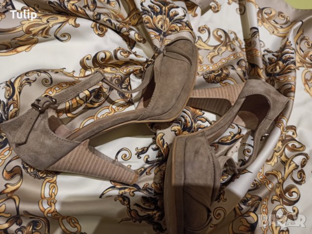 Велурени обувки 38, снимка 3 - Дамски обувки на ток - 28554285