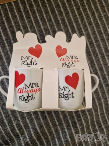 ПРОМОЦИЯ! Комплект чаши Г-н и Г-жа винаги прав/a, снимка 2 - Романтични подаръци - 52332709