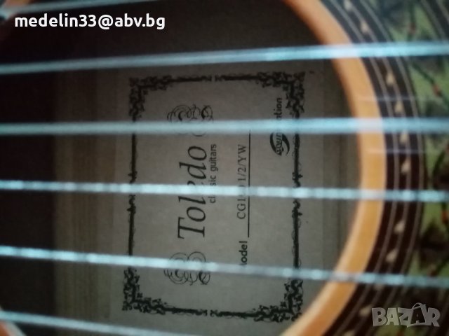 Детска от 5 до 9 г. Класическа китара Toledo CG100 1/2YW с калъф , снимка 3 - Китари - 43477674