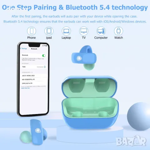 Детски безжични слушалки Giveet, Open Ear за тийнейджъри, деца (сини, розови), снимка 9 - Безжични слушалки - 47319767