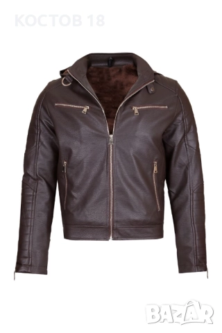 Мъжко зимно кожено яке – 3459, снимка 8 - Якета - 52500470