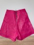 Нови кожени къси панталони бонбонено розови с висока талия , снимка 8
