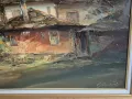 Божидар Хаджистоянов 1945 – 2023 Двор картина от 1991година маслени бои , снимка 5
