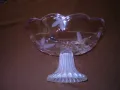  Купа бонбониера овална кристало двуцветно стъкло , снимка 4