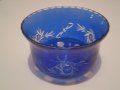  Синя Стара Бохемия Кристално Стъкло Купа, снимка 8