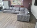 Голям сив кожен ъглов диван, снимка 12