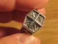 Стар мъжки сребърен пръстен с котва звезда НАТО - морски за ценители, моряци сребро, снимка 3