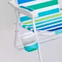 Плажен стол синьо зелено райе сгъваем с дръжки 58x56x74cm S_1222486, снимка 3