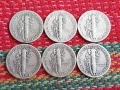 Сребърна монета дайм 6 бр, снимка 2