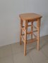 Бар стол с дървена седалка, цвят натурален / 7-008, снимка 1 - Столове - 43892382
