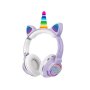 Вълшебни Bluetooth слушалки ЕДНОРОГ с цветни светещи LED ушички МЕ-6, снимка 4