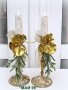 Коледен свещник със златна орхидея, снимка 2