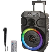 Караоке Bluetooth Тонколона високоговорител преносим с микрофон и LED 40W 30x26x50cm, снимка 1 - Тонколони - 43425006
