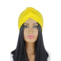 Тюрбан за коса едноцветен жълт, снимка 1 - Аксесоари за коса - 40495438