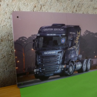 Метална табела Scania Сканиа камион тир голям шофьор нафта, снимка 2 - Колекции - 36438103