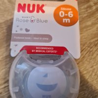 продавам Nuk Rose & Blue Залъгалка силикон за деца от 0 до 6 месеца, синя, снимка 1 - Прибори, съдове, шишета и биберони - 37730163