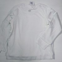 Нов комплект от 3 бр. детски бели тениски с дълъг ръкав, 3-4 г., снимка 1 - Детски тениски и потници - 44126725