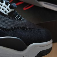 Nike Air Jordan 4 Retro Black Canvas Нови Оригинални Черни Мъжки Кецове Размер 45 Номер 29см, снимка 2 - Кецове - 40430204
