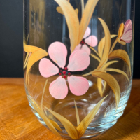 Ръчно рисувана стъклена ваза, снимка 3 - Вази - 44890462