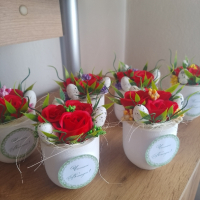 Аранжировки със сапунени рози за Великден, снимка 7 - Изкуствени цветя - 44863076