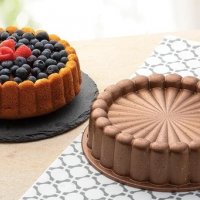 Кръгла с борд Гранитна форма за печене кейк кекс сладкиш гранит биогранит, снимка 1 - Форми - 37793788