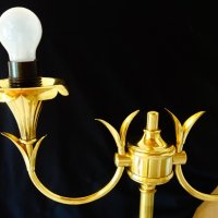 Настолна лампа от месинг с позлата 4.5 кг. , снимка 5 - Настолни лампи - 32473457