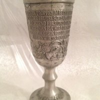 Немски старинни калаени чаши на столче "Lindenwirthin" лична колекция, снимка 7 - Антикварни и старинни предмети - 43036065