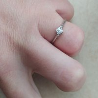 Годежен пръстен от платина с диамант , снимка 8 - Пръстени - 32932727