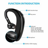 Безжична Bluetooth слушалка, черна, снимка 3 - Слушалки, hands-free - 43145512