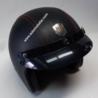кожена каска за мотор скутер мотопед, снимка 5 - Аксесоари и консумативи - 35520759