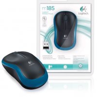 Мишка Безжична Logitech M185 Blue Mini 1000dpi Синя Wireless Optical Mouse, снимка 2 - Клавиатури и мишки - 11412870