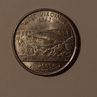 1/4 долар САЩ 2005 Западна Вирджиния СЕРИЯТА С ЩАТИТЕ Монета Америка 25 цента САЩ , снимка 4 - Нумизматика и бонистика - 44885252