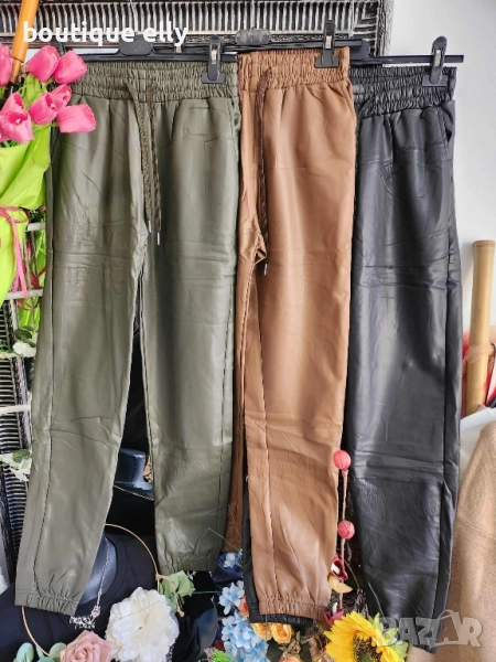 кожен панталон с лека вата, снимка 1