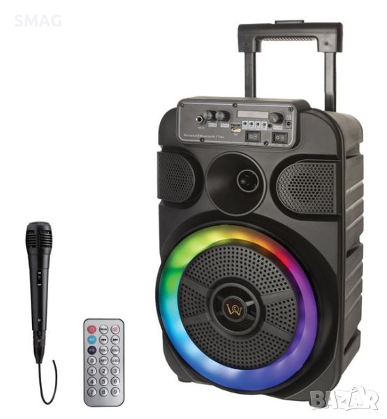 Караоке Bluetooth Тонколона високоговорител преносим с микрофон и LED 40W 30x26x50cm, снимка 1