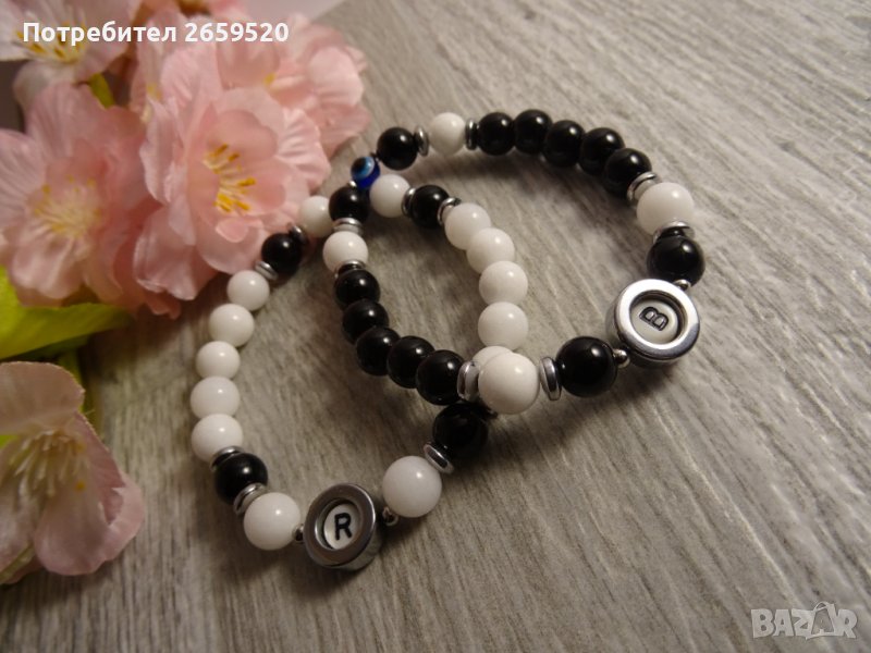 Гривни за двойки от естествени камъни, снимка 1