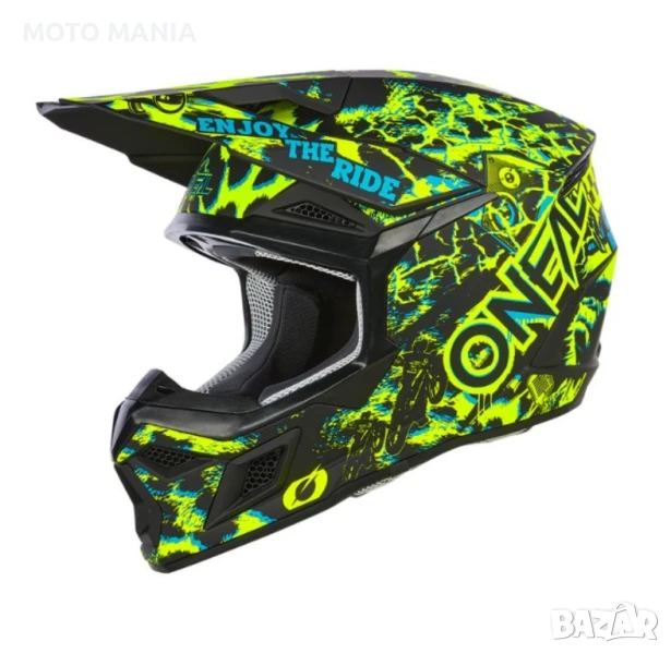 Мотокрос каска O'NEAL 3SERIES ASSAULT BLACK/NEON YELLOW V.24, снимка 1
