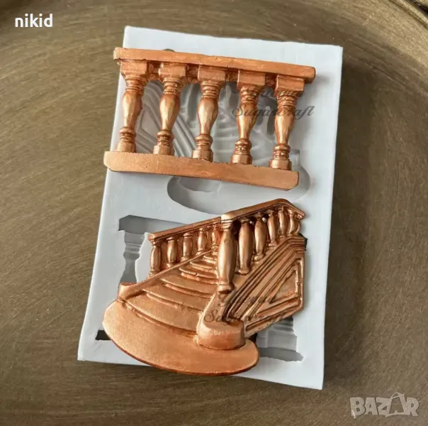Стълби парапет силиконов молд форма декорация торта фондан шоколад и др., снимка 1