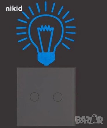 крушка светещ флуоресцентен неонов стикер за контакт ключ на лампа копчето, снимка 1