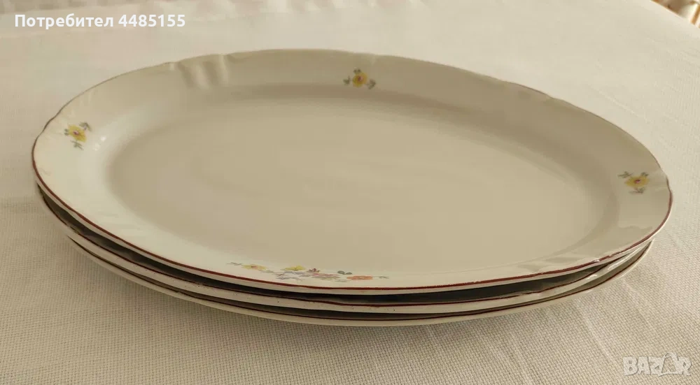 Три големи елипсовидни плата, ретро, снимка 1