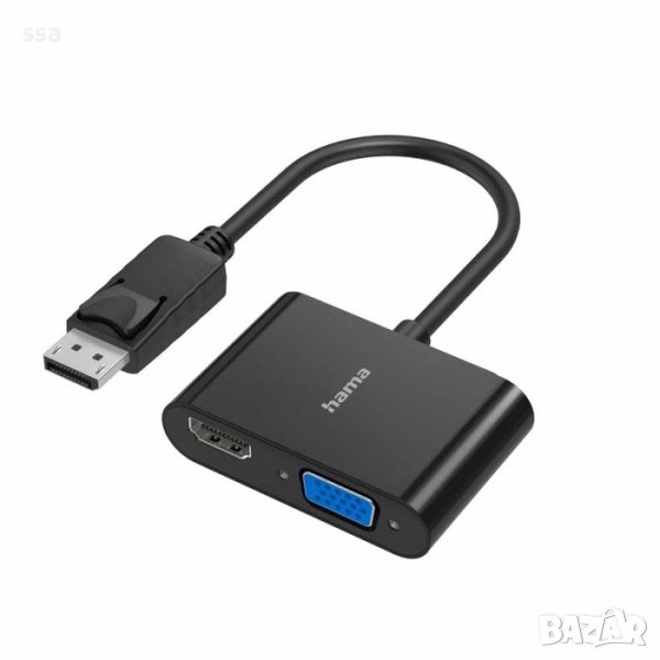 HAMA араптер 2 в 1 DisplayPort - VGA HDMI Ultra-HD 4K HAMA-200334, снимка 1