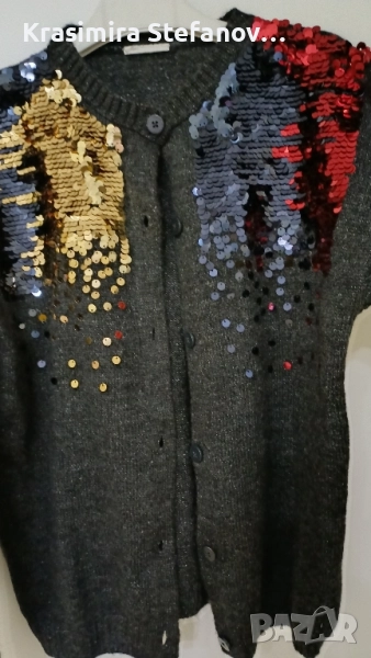 детска ефектна вълнена жилетка, снимка 1