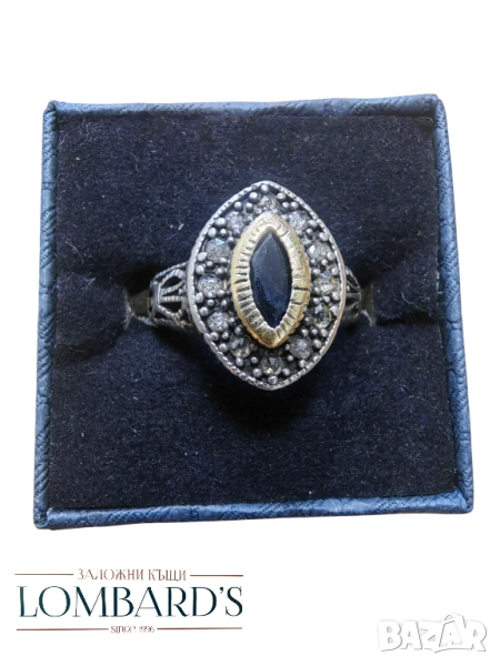 Старинен пръстен злато 14к. и сребро 925, снимка 1