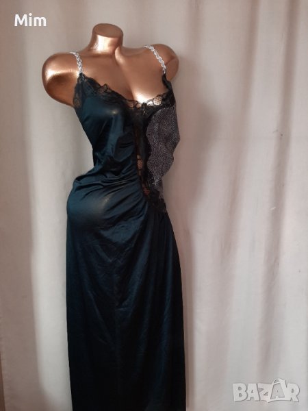 XXL Черна дълга нощница за едра дама, снимка 1