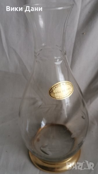 гравирана гарафа стъкло с 24 карата позлата, снимка 1