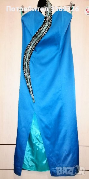 Тюркоазена бутикова рокля - Италия 🇮🇹, снимка 1