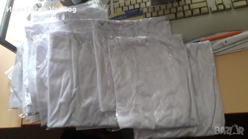 бели тениски за термо печат, снимка 1