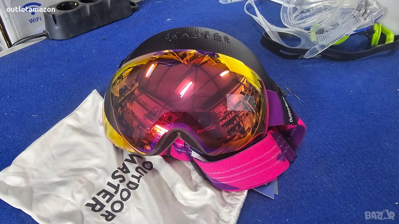 Ски очила OutdoorMaster PRO без рамка, розови , снимка 1